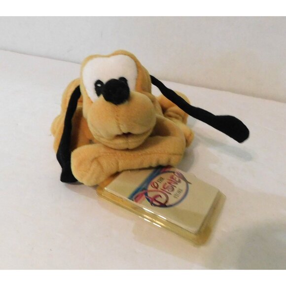 Disney Store Pluto Mini Bean Bag Plush 9" Stuffed Toy Tan Brown Dog - Picture 1 of 6